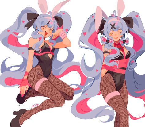 MaRaRu★! Miku Hatsune Chibi, Miku Cosplay, Vocaloid Funny, Bunny Designs, Side Bangs, Beautiful Music, Cute Little Drawings, Rabbit Hole, Funky Art