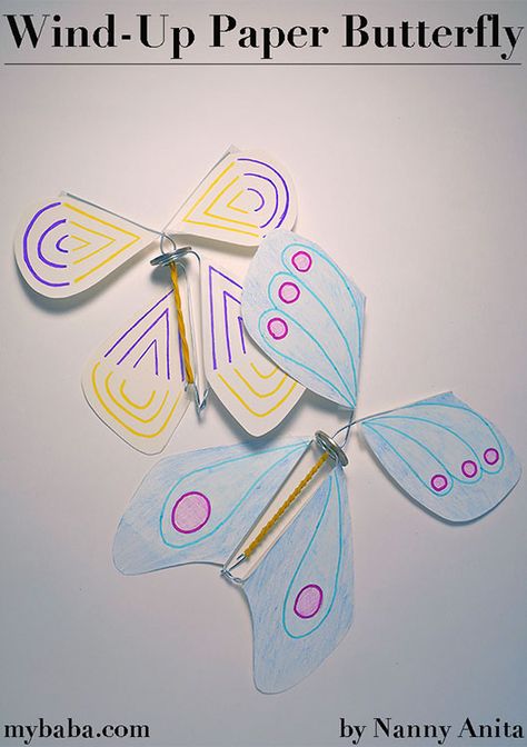 Wind Up Butterfly Diy, Flying Butterfly Card, Beaver Scouts, Oppgaver For Barn, Spinners Diy, Paper Folding Crafts, Flying Butterfly, Butterfly Tutorial, Arts And Crafts For Teens