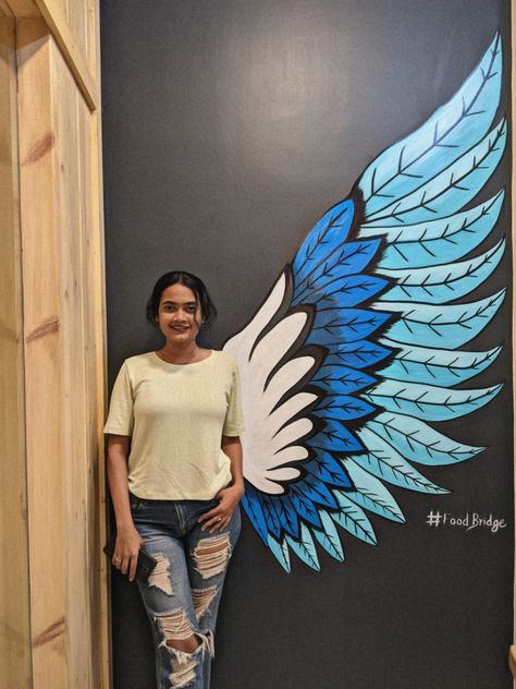 Solo Wall Design Painted, Wings Wall Art, Boyle Heights, Wing Wall, Painting 3d, Mural Ideas, Design Painting, Actor Picture, Salon Decor