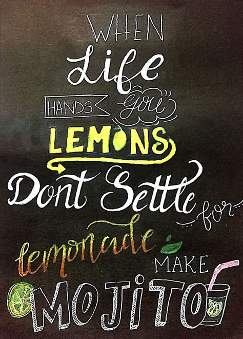 “When life hands you lemons dont settle for lemonade make mojito” #funnyteenquotes#art#handlettering#sorelatable Lemon Quotes, Juice Quotes, Food Quotes Funny, Cafe Posters, Alcohol Gifts, Funny Quotes For Teens, Food Quotes, Sassy Quotes, Food Humor