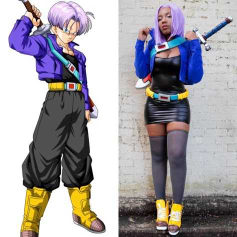 🌙 Sami Bess ⭐ @Katsu on Twitter: "💥 Cosplay vs. Character 💥   Trunks cosplay made entirely by me ~   #dbzcosplay #trunkscosplay… " Best Cosplay Women, Female Anime Cosplay Ideas, Trunks Cosplay, Naruto Outfits, Dbz Trunks, Female Cosplay Ideas, Dbz Cosplay, Goku Cosplay, Black Cosplayers