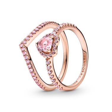 Pink Heart Rings, Rose Gold Stackable Rings, Coquette Jewelry, Cute Promise Rings, Wishbone Ring, Jewelry Accessories Ideas, Pandora Rings, Pandora Bracelet Charms, Heart Shaped Diamond