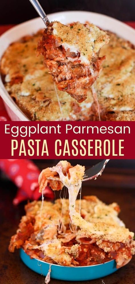 Easy Vegetarian Casserole, Eggplant Parmesan Pasta, Veggies Sauce, Easy Vegetarian Casseroles, Vegetarian Casserole Recipes, Baked Penne Pasta, Eggplant Pasta, Best Vegetable Recipes, Pasta Casserole Recipes