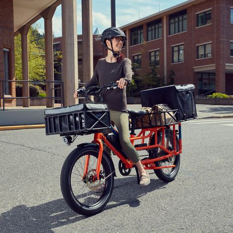 The RadWagon Electric Cargo Bike Is Back! New Design Features Improved Stability & More Torque | CleanTechnica Bike Food, Bike Cart, Electric Cargo Bike, Tricycle Bike, Power Bike, Gear Reduction, Center Of Gravity, Rims And Tires, I Want To Ride My Bicycle