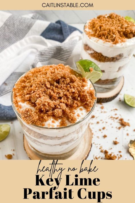 No Bake Desserts For One, Vegetarian Protein Snacks, Strawberry Desserts No Bake, Lime Parfait, Easy No Bake Treats, Key Lime Parfait, Easter Desserts For Kids, Quick And Easy Treats, Healthy Key Lime