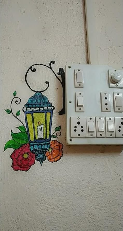 Switchboard Art Design, Cool Door Painting, Switch Board Art Ideas, Switchboard Painting, Switch Board Painting, Big Drawings, Switch Board Art, Mind Magic, Simple Wall Paintings