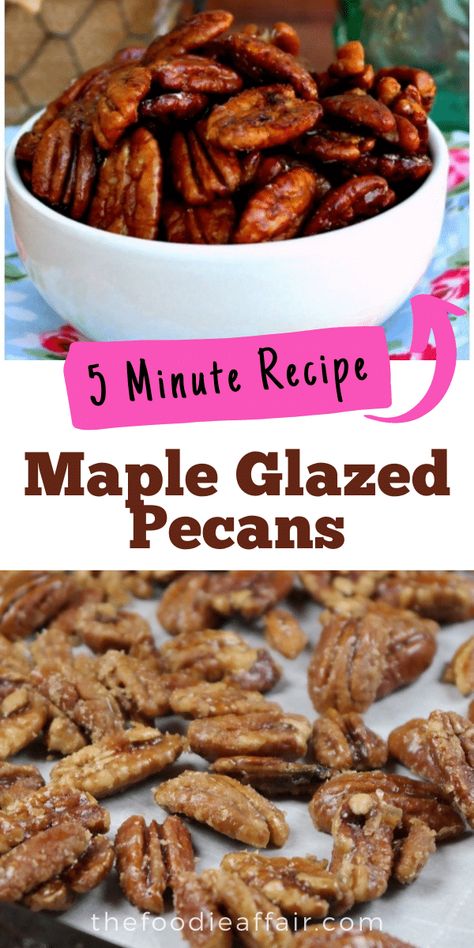 Maple Syrup Candy Recipe, Glazed Nuts Recipe, Nut Mix Recipe, Coconut Sugar Recipes, Maple Syrup Cookies, 5 Minute Snacks, Glazed Nuts, 5 Minute Recipe, Gift Snack