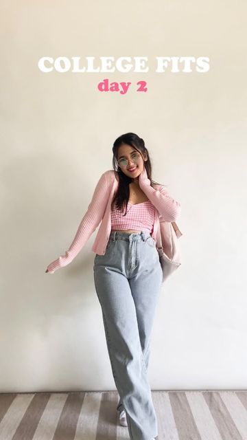 Mahek Mithare on Instagram: "COLLEGE FITS : day 2 for day 2 we’re going in w some pinks rooting for soft girl vibes ✨💓🌈 literally a fit i’d wear to college had i been given the chance again 🥹❤️🤌🏻 alsooo, a cardigan is always your rescue from dress code violation, hehe 💌 . Outfit details- Top : my store (link in bio - use “MAHEK30”) Cardigan : hm Jeans : Urbanic Sneakers : @thewhitepole . . #collegelife #collegeromance #collegegirls #dresscode #casualfit #streetstyle #streetfashion #college Urbanic Outfit Idea, Urbanic Outfit, Urbanic Tops, Cardigan Hm, Hm Jeans, College Girl Outfits, Graffiti Photography, College Fits, From Dress