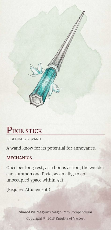 Sickle Dnd 5e, Dnd Magic Items Homebrew Common, Dnd 5e Homebrew Wands, Fey Items Dnd, Dnd 5e Wondrous Items, Dnd 5e Legendary Magic Items, Dnd Staff Item, Dnd Wands, Dnd Homebrew Items