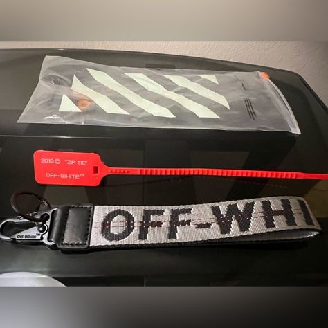 Off White Keychain Wristlet Unisex (White) Off White Keychain White, Off White Keychain, Jeans Decoration, White Keychain, Car Deco, Car Key Chain, B Roll, Keychain Wristlet, Key Wallet