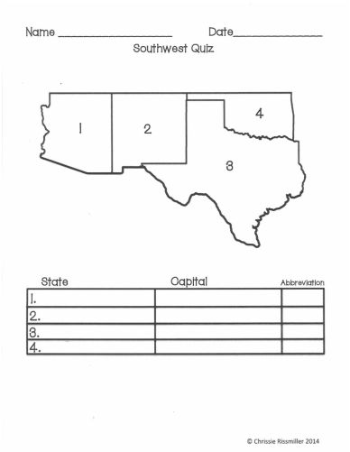 Elementary Geography, States Capitals, Learning States, First Grade Curriculum, Valentine Art Projects, Valentine Art, Southwest Region, 6th Grade Social Studies, States And Capitals