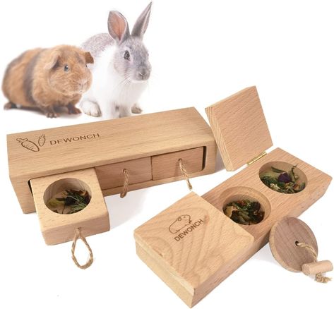 Bunny Care Tips, Rabbit Treats, Wooden Rabbit, Cat Puzzle, Logic Games, Animal Hide, Bonding Activities, Chinchillas, Rabbit Toys