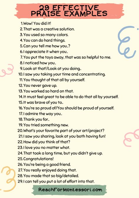 List of 29 Effective Praise Example Phrases Praising Words, Capturing Kids Hearts, Praise Quotes, Choice Board, Intrinsic Motivation, Summer Reading Program, Words Of Affirmation, Public Speaking, Kids Reading