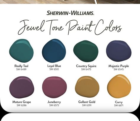 Jewel Toned Home Interior, Jewel Toned Accent Wall, Jewel Tone Vintage Bedroom, Boho Jewel Tone Living Room, Jewel Tone House Color Scheme, Jewel Tones Bathroom, Curry Paint Color, Boho Living Room Jewel Tones, Jewel Tone Cottage