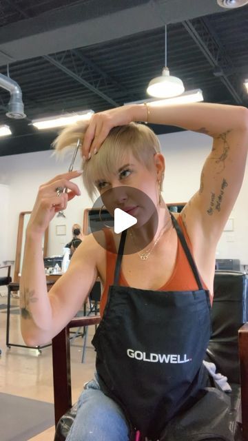 Jaimie Blum on Instagram: "Just a little bang trim while my mains is out of town... @justindillaha_hair   #shorthair #bangtrim #pixiecut #pixiehaircut #trim #haircut #hairtutorial #newyorkcity #girlswithshorthair #pixie #shorthaircuts #pixiehair #hairstylist #haircuttutorial" Demi Moore Pixie, Bleach Pixie Haircut, Short Bob Pixie Haircut, Diy Pixie Haircut How To At Home, Bixie 90s Haircut With Bangs, Short Hair Ideas Pixie, Thick Pixie Haircut, Choppy Pixie Cut With Bangs, Pixie To Bob Transition