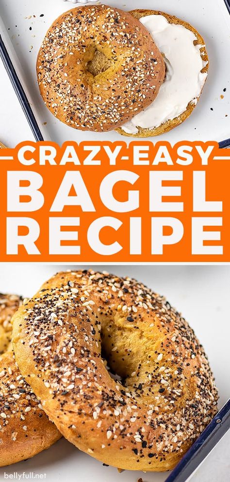 Bagel Recipes Easy, Bagels With Instant Yeast, Quick And Easy Bagels, Easy Bagel Recipe No Yeast, Quick Bagels Recipe, Three Ingredient Bagels Recipe, Bagles Recipe Healthy, Yeast Free Bagels, Bagel Recipe With All Purpose Flour