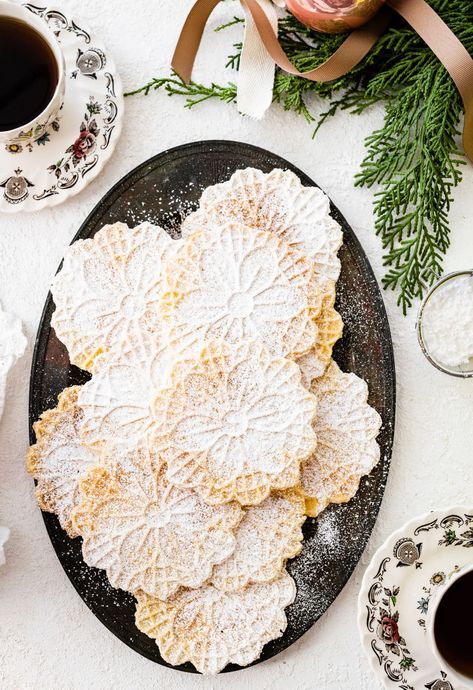 Best Pizzelle Cookies Recipe (Classic Italian Cookie) - CucinaByElena Pizzelle Recipe, Pizzelle Cookies, Easy Breakfast Casserole Recipes, Italian Cookie, Italian Christmas Cookies, Italian Cookie Recipes, Sour Cream Cake, Waffle Cookies, Breakfast Casserole Easy