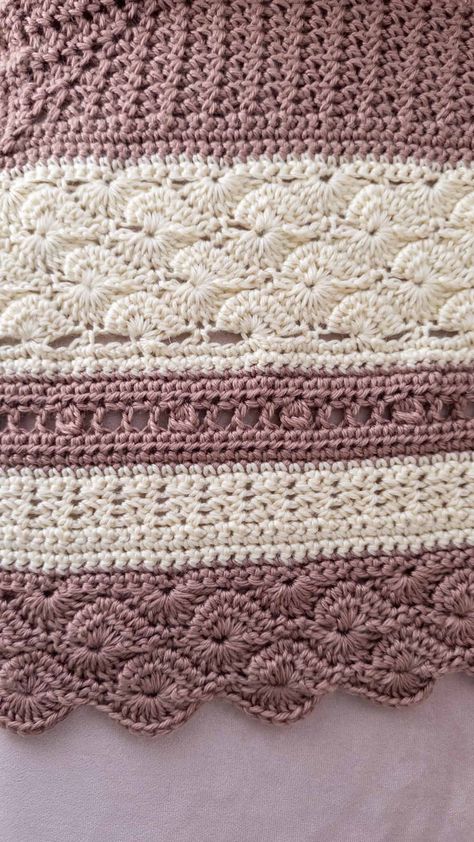 Briar Rose Crochet Blanket Free Pattern, Granny Square Continuous Blanket, Heirloom Blanket Crochet, Crochet Afghan Stitches, Fancy Crochet Blanket, Lightweight Crochet Blanket Pattern Free, Crochet Baby Blanket Free Pattern Granny Squares, Wedding Crochet Blanket, Crochet Border Patterns Free