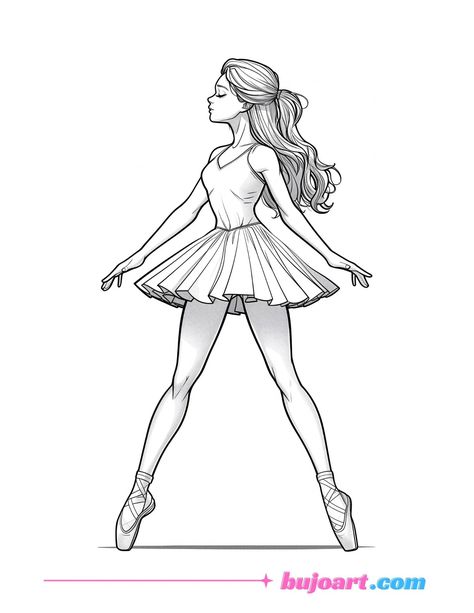 Ballerina Coloring Pages Free Printable, Ballet Coloring Pages, Ballerina Coloring, Dance Coloring Pages, Ballerina Coloring Pages, Bujo Art, Ballerina Drawing, People Coloring Pages, Witch Coloring Pages