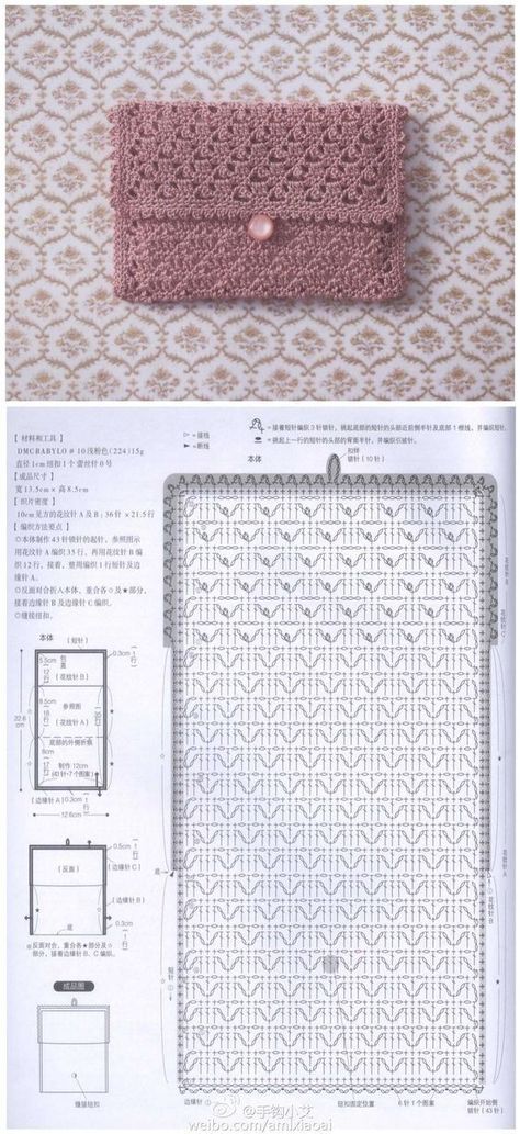 Pola Jaring, Knitting Bag Diy, Háčkované Lemy, Crochet Wallet, Crochet Clutch Bags, Drawer Organization, Crochet Stitches Diagram, Crochet Shell Stitch, Crochet Stitches Free