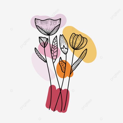 Blob Png, Flowers Doodles, Sketch Flower, Line Art Flowers, Flower Sketch, Peach Aesthetic, Flower Sketches, Modern Floral, Flower Backgrounds