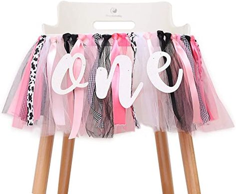 Coral Birthday Decorations, High Chair Birthday Banner, Holy Cow Im One, High Chair Birthday, First Birthday Decorations Girl, Cow Print Birthday, Birthday Highchair, Party Photo Backdrop, Cow Birthday