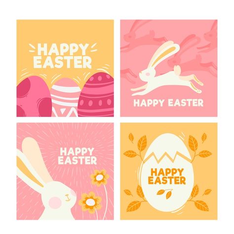 Easter day instagram post collection des... | Free Vector #Freepik #freevector #design #instagram #spring #celebration Easter Card Design Ideas, Easter Graphic Design Inspiration, Easter Poster Ideas, Easter Design Poster, Happy Easter Instagram Post, Easter Branding, Easter Design Ideas, Easter Design Graphic, Easter Illustration Design