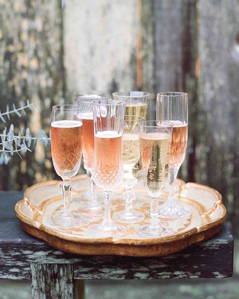 Mismatched Champagne Flutes Surprise Engagement Party, Vintage Champagne Glasses, Surprise Engagement, Vintage Champagne, Think Food, Martha Stewart Weddings, Vintage Wine, Milkshakes, Messina