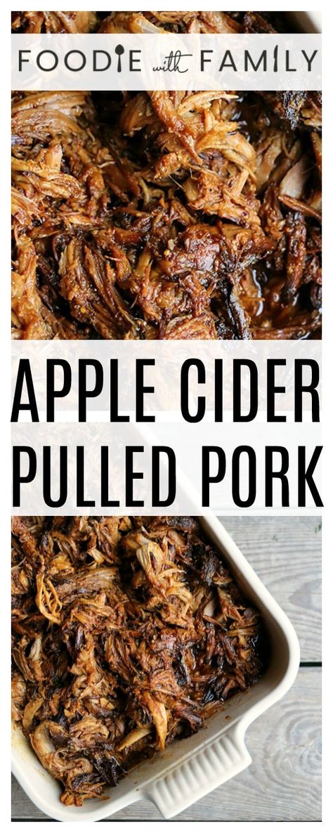 Pork Shoulder Roast Crock Pot, Cider Pulled Pork, Crockpot Pork Shoulder, Apple Cider Pulled Pork, Pulled Pork Crock, Pork Roast Crock Pot Recipes, Slow Cooker Pork Shoulder, Pork Roast With Apples, Apple Cider Pork