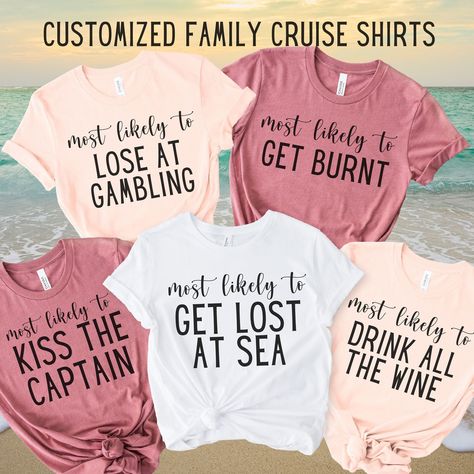 🎅Christmas order deadline is December 7th this year! Any orders placed after this time will be accepted and processed but is not guaranteed in time for Christmas. Get ready for your family cruise with our adorable 2024 Cruise T-Shirts! Our shirts are Direct to Garment Printing, not vinyl, so they will last for years to come! How to Order: 1. Choose a Color 2. Choose a Size 3. In Personalization box, tell us what you would like the shirts to say.  4. Checkout and your shirts will ship within 3-5 Funny Family Cruise Shirts, Family Cruise Shirts Ideas, Group Cruise Tshirt Ideas, Best Friends Cruise Shirts, Bestie Cruise Shirts, Cruise Ship Group Shirts, Cruise Shirts Funny, Bachelorette Shirts Beach, Group Cruise Shirts