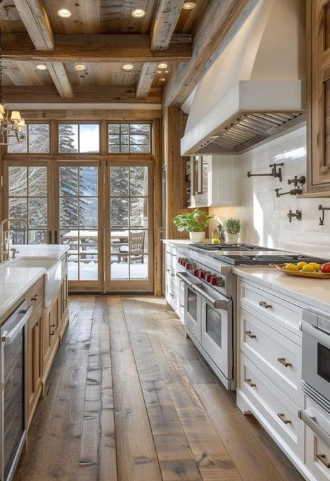 Modern Natural Kitchen, Pantry Door Ideas, Craftsman Houses, Modern Cottagecore, Dream Country, Long Kitchen, Master Kitchen, Kitchen Remodel Inspiration, Kitchen Transformation