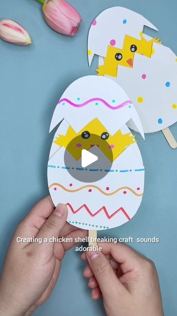 Easter Craft Activities For Kids, Make A Chicken Craft, Simple Crafts For Kindergarten, Easter Chicken Craft, Chicken Paper Craft, Hatching Egg Craft, Simple Art And Craft For Kindergarten, Chicken Crafts For Kids, Kindergarten Handicrafts