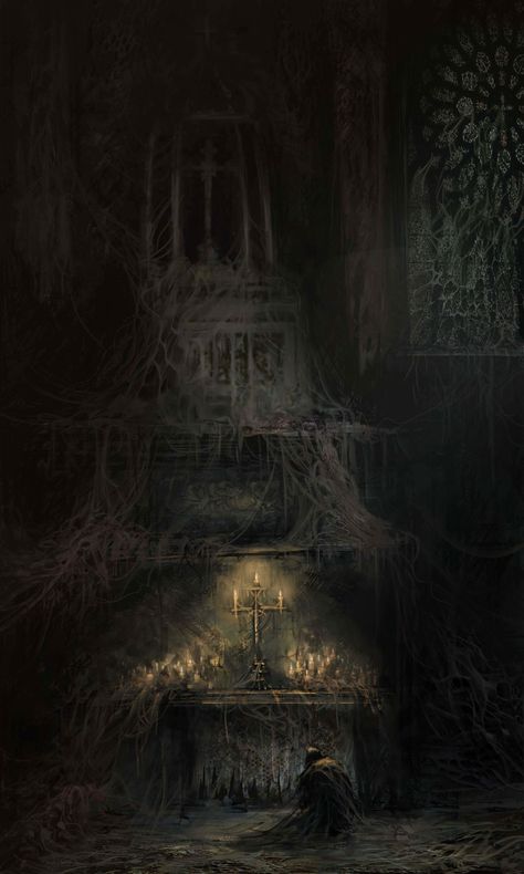 The Altar, Tom Cuzor on ArtStation at https://www.artstation.com/artwork/P9z3r Altar Fantasy Art, Alter Drawing, Fantasy Altar, Dark Altar, Visual Research, Dream Dark, Dark Aesthetics, Shot In The Dark, The Plague