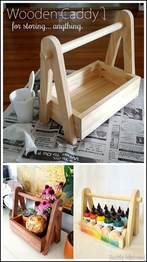 Wooden Caddy, Wooden Crafts Diy, Free Building Plans, Unicorn Spit, Wood Craft Projects, Woodworking Basics, Wooden Basket, Small Woodworking Projects, Diy Wooden Projects