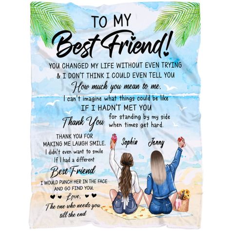 Bff Christmas, Sofa Soft, Bestie Birthday, To My Friend, Gift For Best Friend, Kids Area, Personalized Blanket, Gift For Sister, Birthday Gifts For Sister