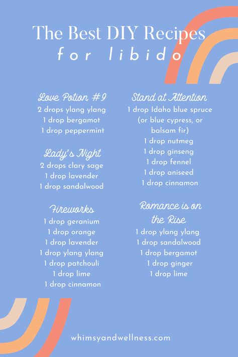 Libido Essential Oils, Massage Oils Recipe, Essential Oil Aphrodisiac, Essential Oil Roller Bottle Recipes, Essential Oil Perfumes Recipes, Essential Oil Combinations, Diy Essential Oil Recipes, Essential Oil Diffuser Blends Recipes, Essential Oil Diffuser Recipes