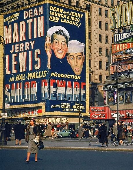 Broadway New York, Photo New York, Old Movie, Jerry Lewis, I Love Ny, Dean Martin, Vintage New York, New York State, Vintage Photography