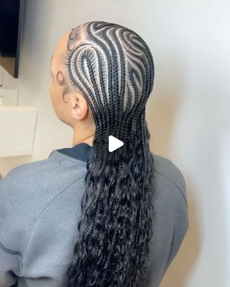 Boho Stitch Braids With Design, Boho Cornrows Black Women, Design Stitch Braids, Bday Hair, Cornrow Braid Styles, Cornrows Braids For Black Women, Deep Wave Human Hair, Stitch Braids, This Heat