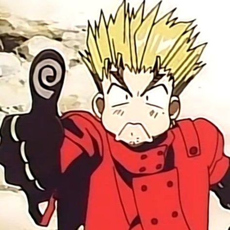 vash the stampede Vash Stampede 98, Vash Stampede 1998 Icon, Vash The Stampede 98, Trigun 98, Trigun Icons, Kawaii Mascot, Vash The Stampede, Trigun Stampede, Peace And Love