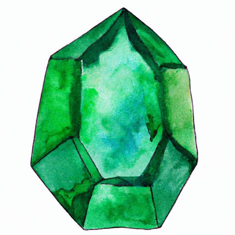 Emerald Illustration, Emerald Taurus, Watercolor Gemstones, Emerald Painting, Gemini Stone, Watercolor Stones, Gemstone Painting, Watercolor Gem, Emerald Art