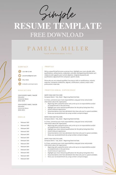 Free Resume Template Word, Unique Resume Template, Professional Resume Examples, Unique Resume, Free Resume Template Download, Minimalist Resume Template, 포트폴리오 레이아웃, Minimalist Resume, Editable Resume