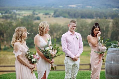 Male Bridesmaid, Man Of Honor, Yarra Valley Wedding, Man Of Honour, Pregnant Wedding, Private Wedding, Maid Of Honour Dresses, Yarra Valley, Polka Dot Wedding