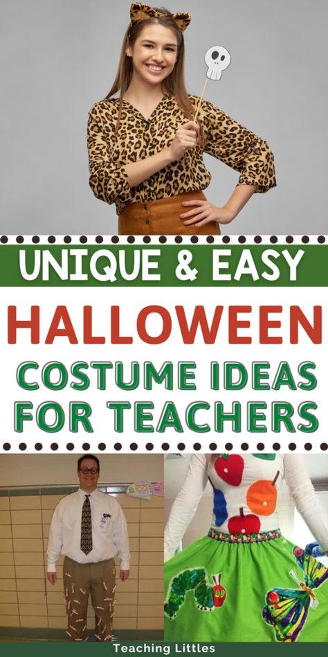 Creative Teacher Costume Ideas, Pre K Teacher Costume Ideas, Halloween Costume Ideas For Preschool Teachers, Paraprofessional Halloween Costumes, Diy Halloween Teacher Costumes, Halloween Costumes For Elementary Staff, Fun Costumes For Teachers, Teacher And Para Halloween Costumes, Diy Halloween Costume For Teachers