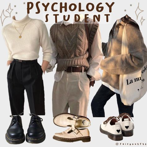 Clothes • Instagram Psychology Clothing, Academia Aesthetic Outfit, Student Aesthetic, Dark Academia Outfits, Dark Academia Outfit, Dark Academia Clothes, Academia Clothes, Academia Outfits, University Outfit