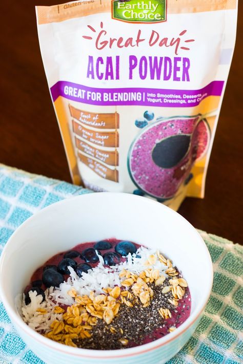 Blueberry Banana Acai Bowl - The Happy Flammily Banana Acai Bowl, Acai Bowl Recipes Healthy, Acai Bowl Recipe Easy, Acai Recipes, Acai Bowl Recipe, Acai Powder, Smoothie Bowls Recipe Easy, Bowl Recipes Easy, Apricot Smoothie