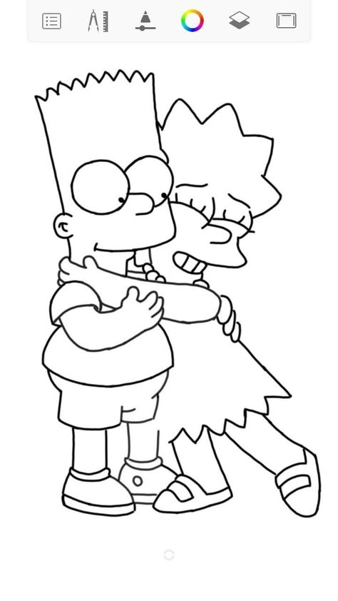 Brother Painting Ideas, Drawing Ideas For Brother, Bart And Lisa Tattoo Brother And Sister, Drawing For Brother, Brother And Sister Drawing Easy, Brother And Sister Drawing, Bart Simpson Tattoo, Sisters Drawing, Simpsons Tattoo