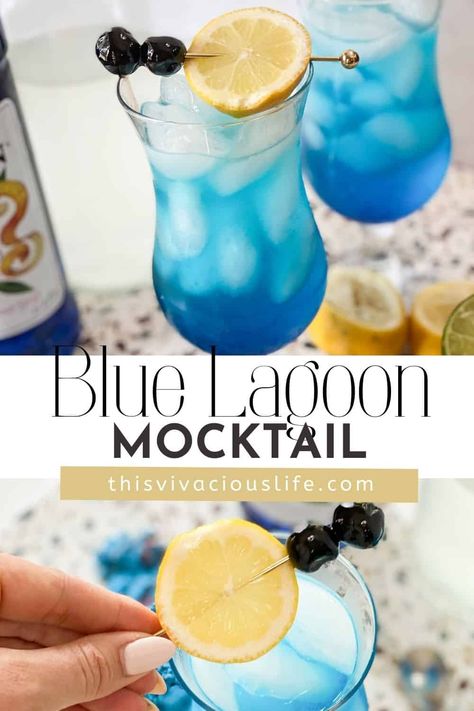 Moana Drink Ideas, Prom Drink Ideas, Blue Hawaiian Punch Recipe Non Alcoholic, Virgin Blue Lagoon, Blue Virgin Drinks, Blue Hawaiian Mocktail Recipe, Blue Punch For Kids, Fizzy Alcoholic Drinks, Blue Hawaiian Drink Recipe Non Alcoholic