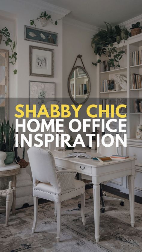 Transform your shabby chic home office with girly office aesthetic ideas and soft shabby chic colors. 🌸 Add a shabby chic DIY project to personalize your workspace with unique, handcrafted charm. ✨ This combination of shabby chic decor and a feminine aesthetic will create a beautiful, inspiring office space. 🌿 #shabbychiccolors #girlyofficeaesthetic #shabbychicdiy #shabbychicroom #femininedesksetup #shabbychicstil #chicdecor #shabbychicliving #homeofficeinspo #homeoffice Shabby Chic Library Room, Shabby Chic Color Palette, Shabby Chic Office Decor, Rustic Shabby Chic Decor, Shabby Chic Craft Room, Chic Decor Diy, Chic Workspace, Chic Home Office, Inspiring Office