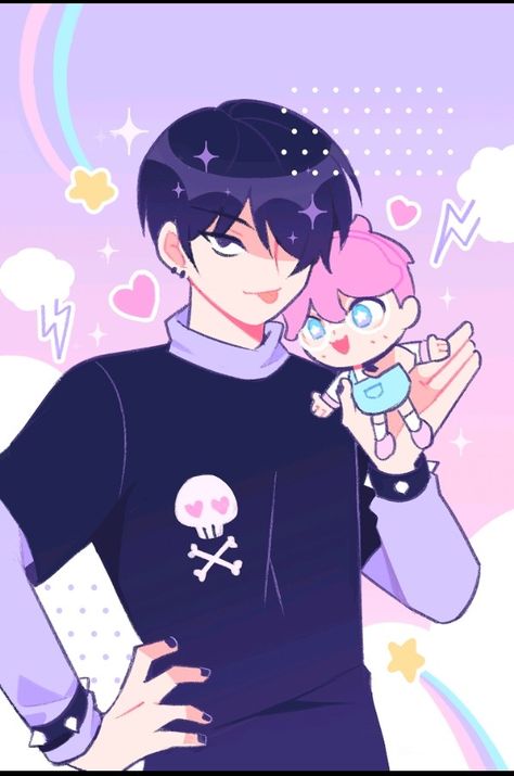 Nerd X Goth, Nerd Boyfriend, Boyfriends Webtoon, Gothic Kawaii, Boyfriends Be Like, Boyfriend Wallpaper, Ship Drawing, Anime Boyfriend, Character Sketch