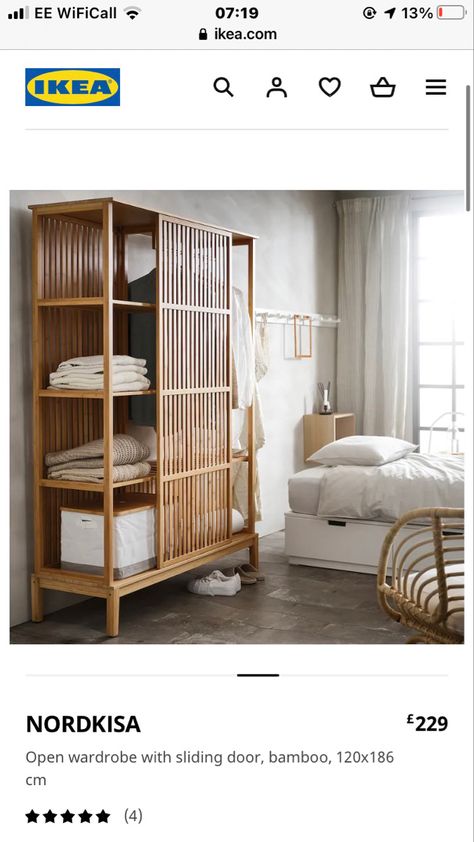 Bedroom Wardrobe Ideas Sliding Doors, Bamboo Bedroom, Serene Aesthetic, Bedroom Wardrobe Ideas, Armoire Ikea, Ikea Wardrobe, Open Wardrobe, Sliding Wardrobe Doors, Minimalist Kitchen Design